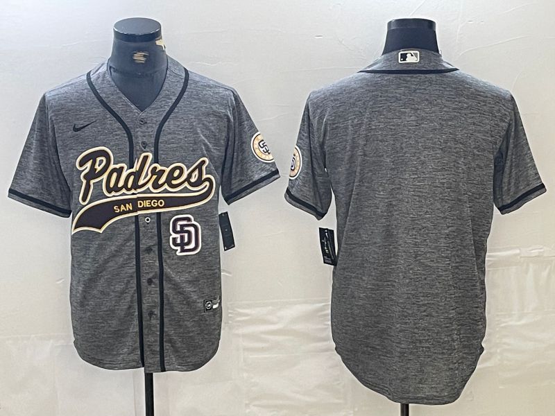 Men San Diego Padres Blank Grey Jointly 2024 Nike MLB Jersey style 2->san diego padres->MLB Jersey